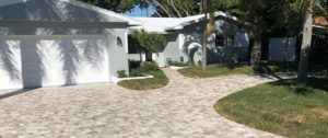 Paver stone driveway and walkways in front of South Florida home